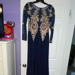 Navy blue evening dress